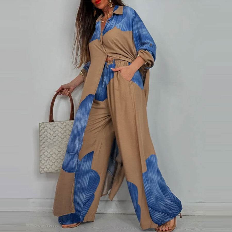 Women's Clothing Fashion Colorblock Loose Shirt - Velora