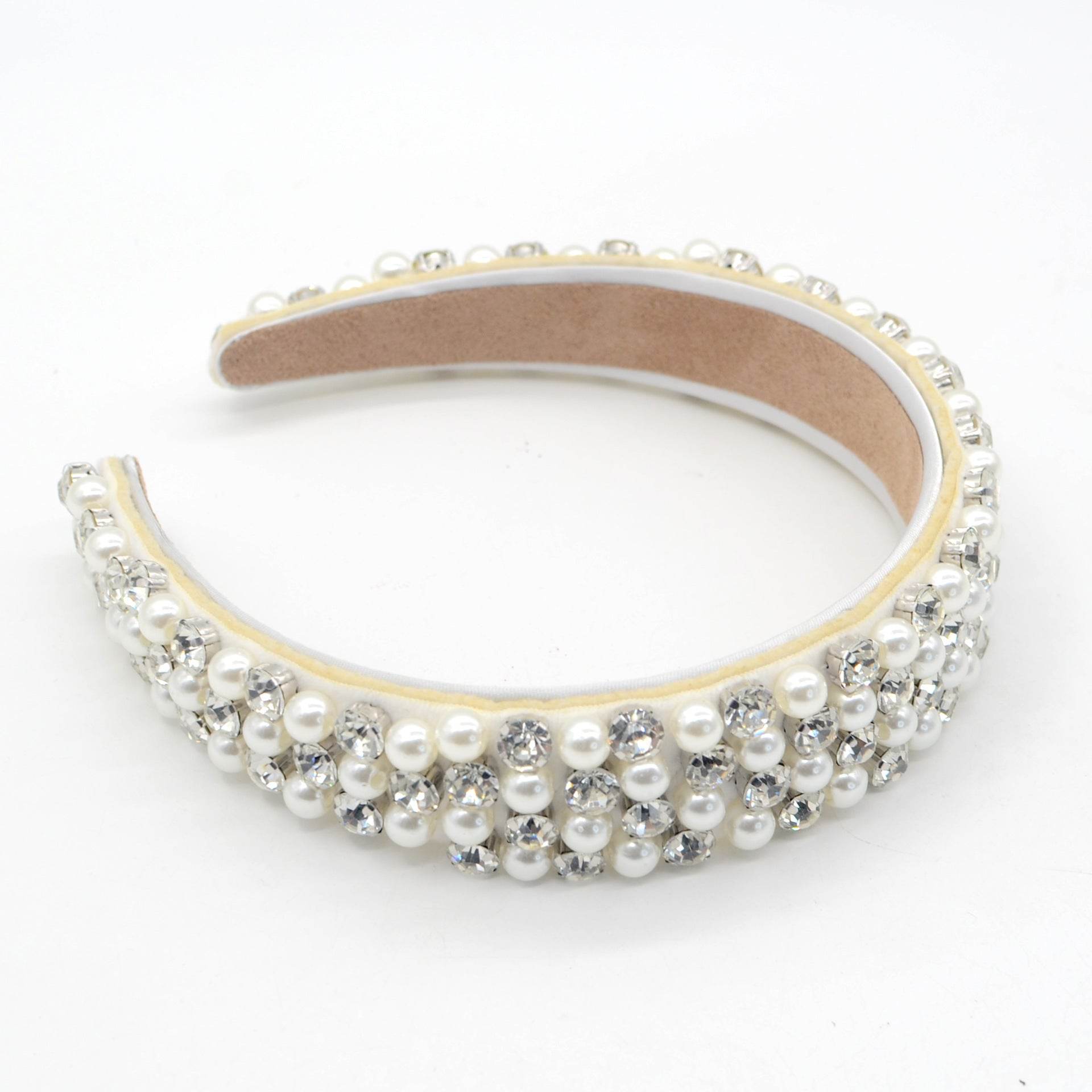 Elegant Baroque Rhinestone Pearl Headband - Velora