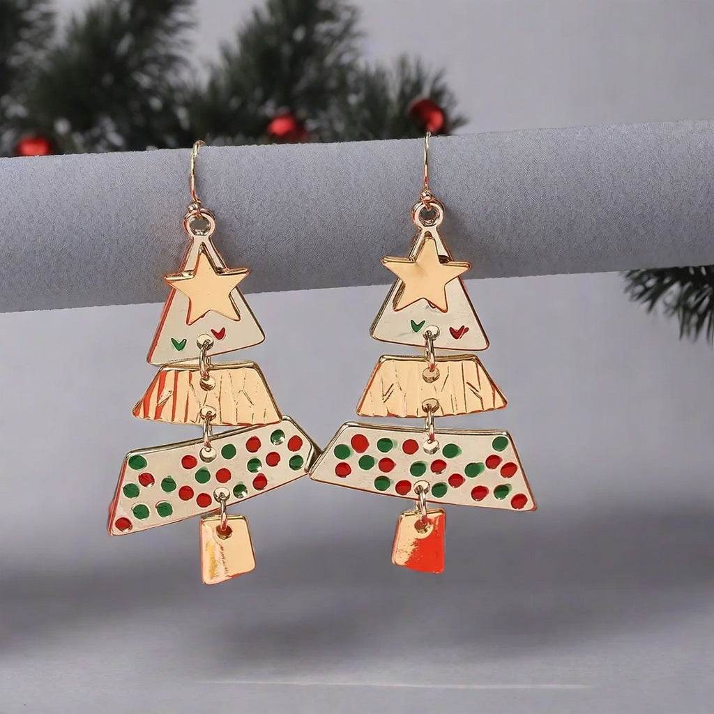 Christmas Tree Necklace And Earrings Fashion Pendant Necklace Suit Xmas Tree Earrings And Necklace New Year Jewelry - Velora