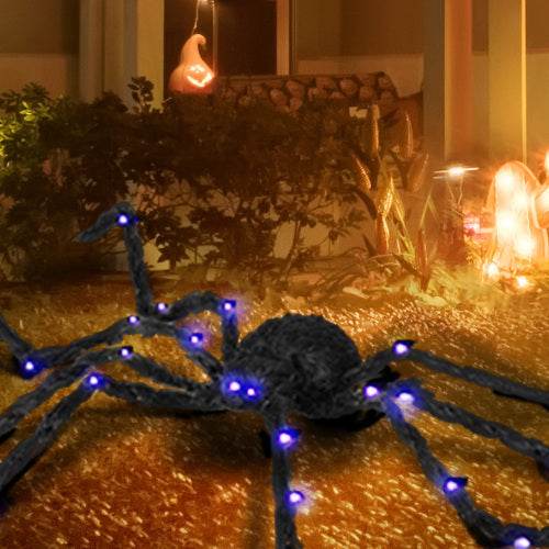 HOMCOM 3.25 Outdoor Halloween Decoration, Light-up Oversized Spider Halloween Prop With Light Up Bendable Legs - Velora