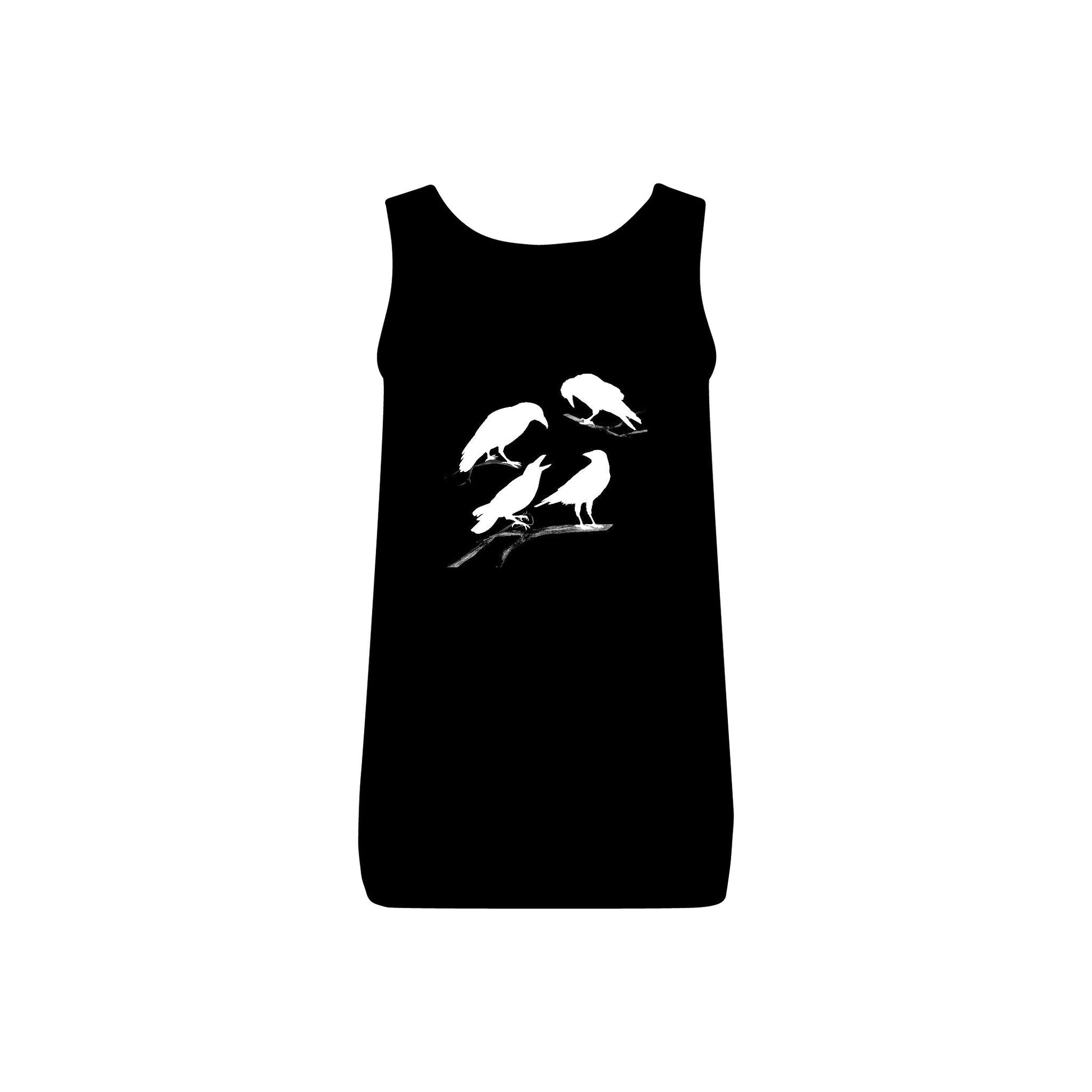 Sassy's Garage Women's Micro Ribbed Tank Top, Casual Summer Wear, Crow Graphic Tee, Trendy Vintage Style - Velora
