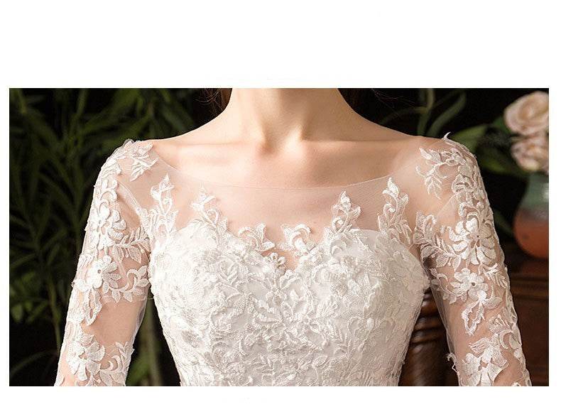 Primary Wedding Dress Long Sleeve French Style - Velora