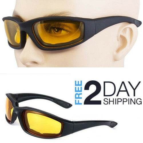 Cycling Sunglasses Chopper Outdoor Sports Glasses For Men Wrap Around UV400 Protection For Fishing Night Driving Glasses Wind Resistant Yellow Lens - Velora
