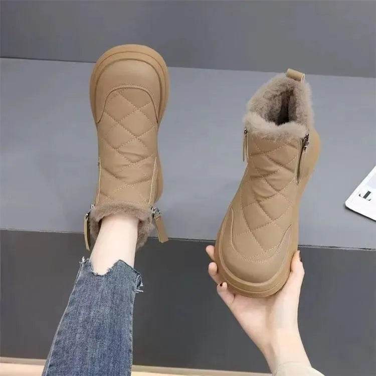 Snow Boots For Women Winter New Fleece-lined Thickened Northeast China Cotton Shoes Waterproof Non-slip Warm - Velora