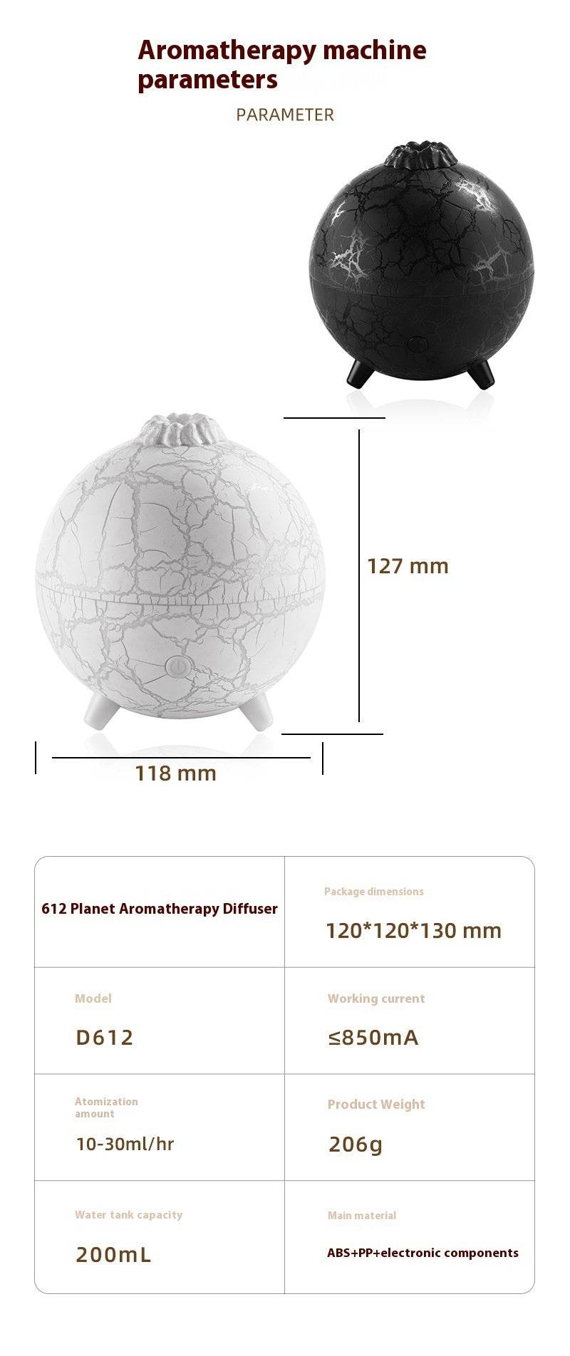 Creative Planet Colorful Atmosphere Lamp USB Humidifier 200ML Water Tank Can Add Essential Oil Household Mini Aroma Diffuser - Velora