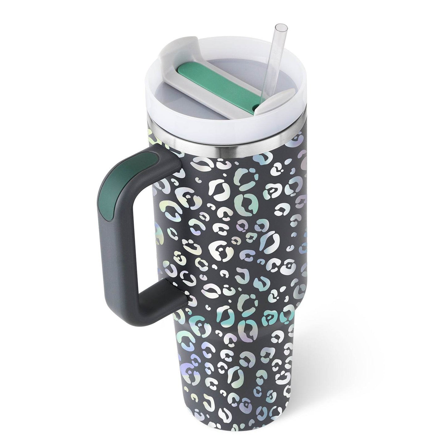 40 Oz Tumbler With Handle Straw Insulated, Stainless Steel Spill Proof Vacuum Coffee Cup Tumbler With Lid Tapered Mug Gifts For Valentine Lover Suitable For Car Gym Office Travel - Velora