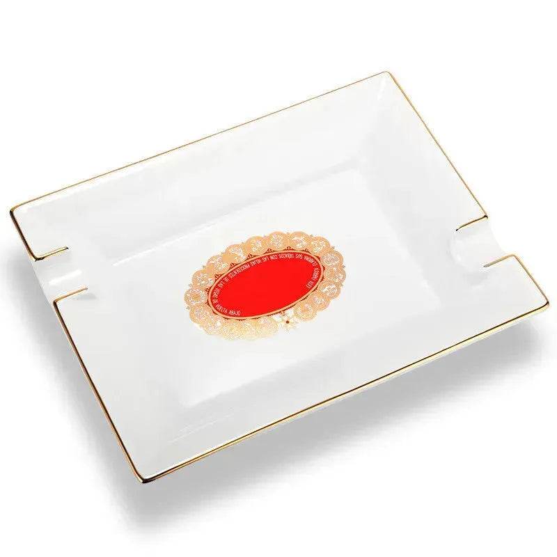 Luxury Ceramics Double slots Cigar Ashtray - Velora