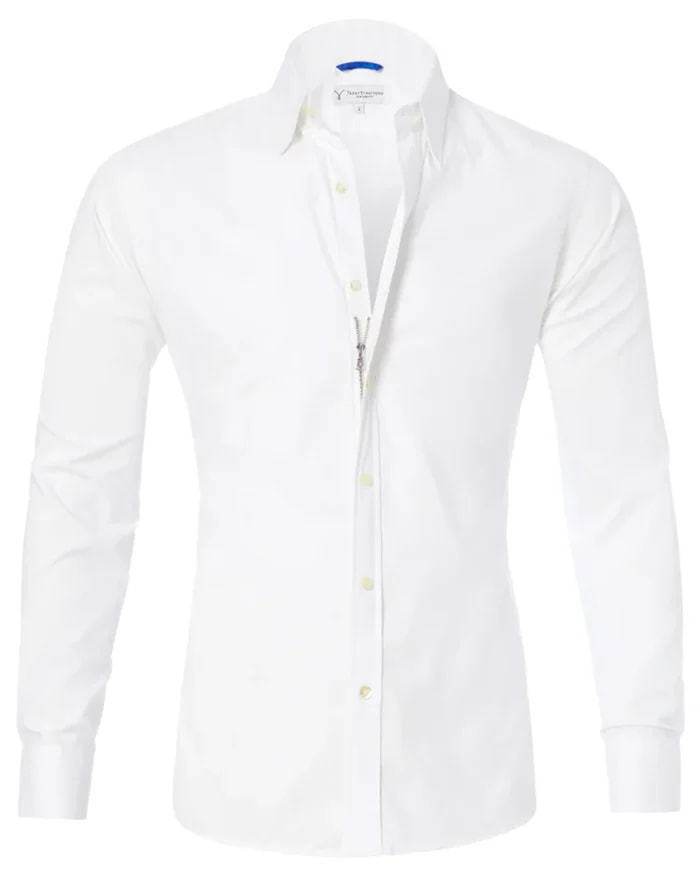 Long Sleeve Zipper Shirt With Button Design Fashion Lapel Tops For Mens Clothing - Velora
