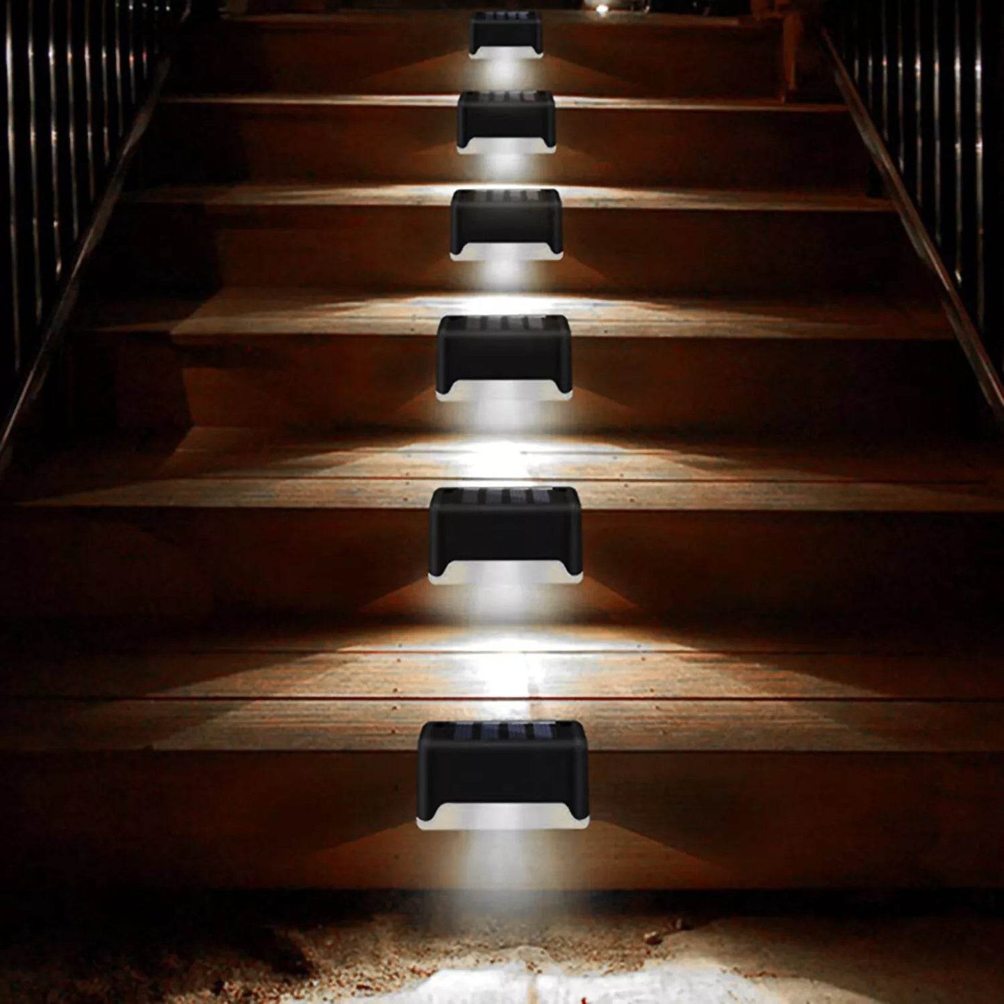 4 Solar LED Bright Deck Lights Outdoor Garden Patio Railing Decks Path Lighting Outdoor Garden Light Deck Lamp Solar Stairs Light - Velora