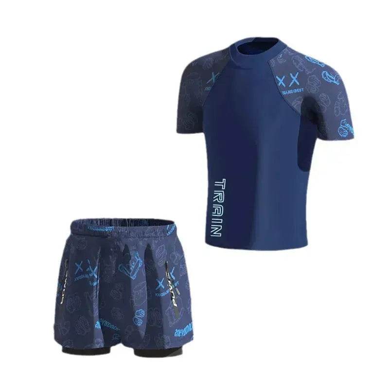 Older Boys Fashion Printed Casual Swimsuit Suit Two piece for boys Swimwear for boys - Velora