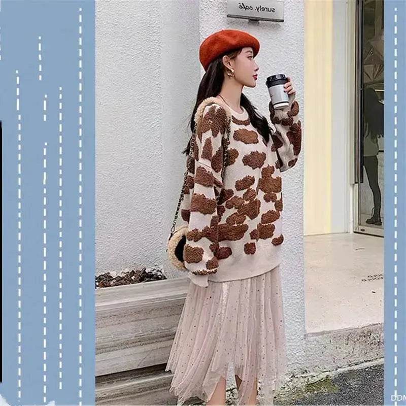New Trend Autumn Winter Unisex Oversized Woolen Plush Pullover Sweater - Velora