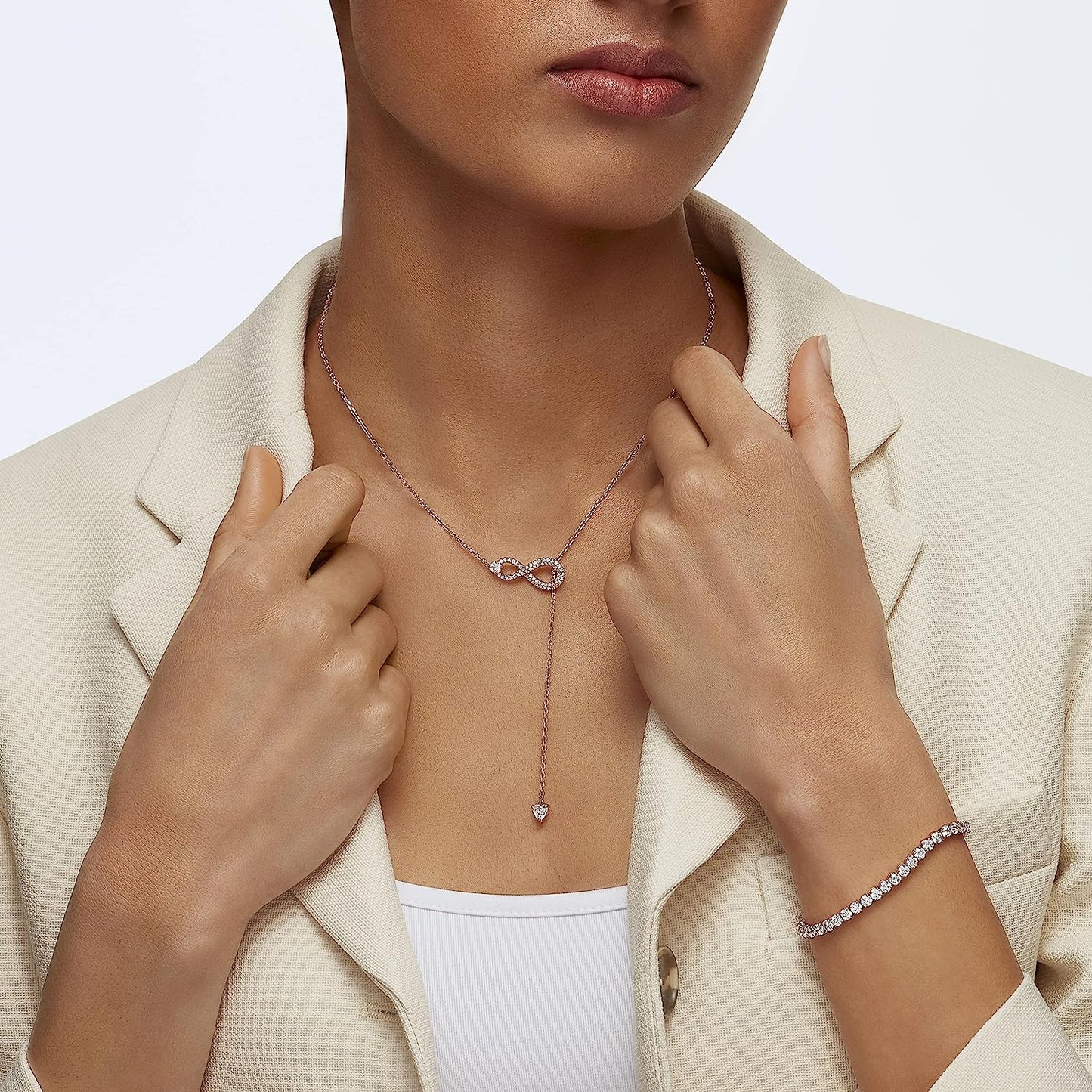 Women's Y-shaped Eternal Love Necklace with Swarovski Crystals