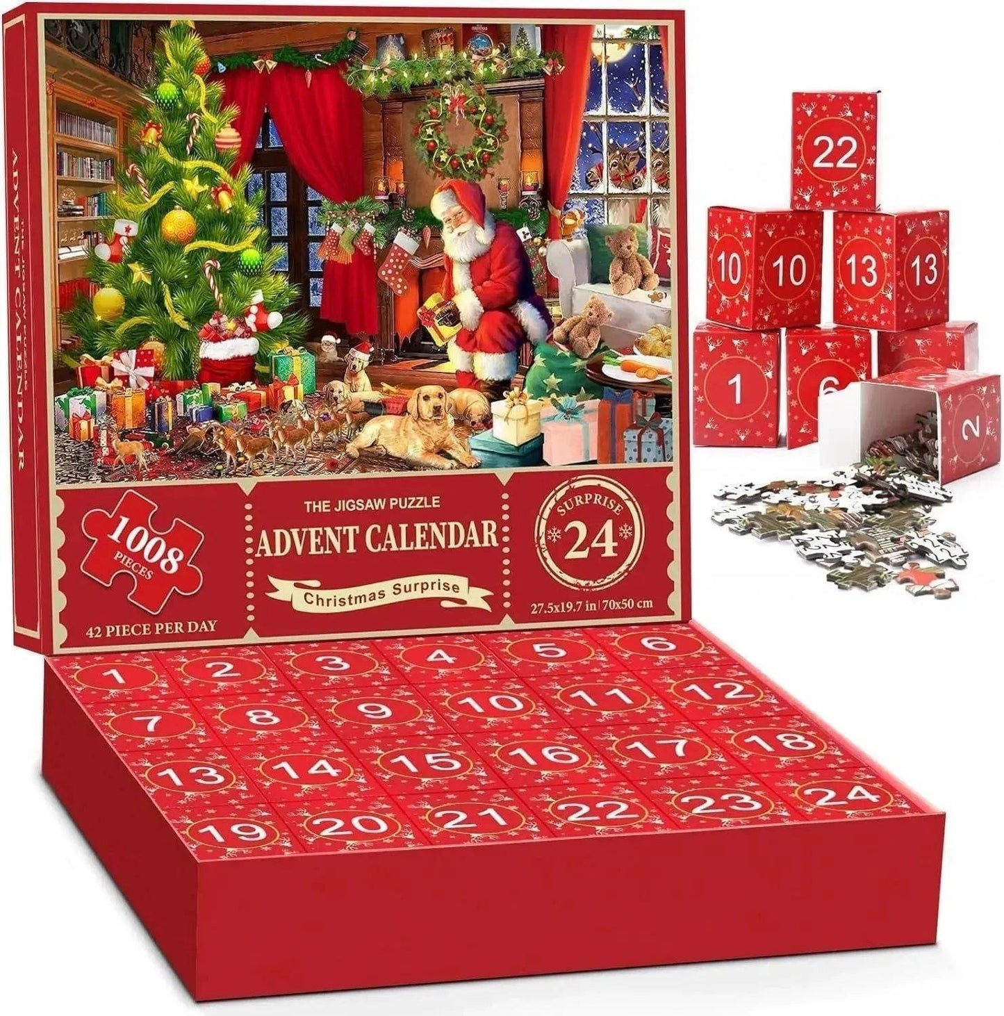 New 24 Boxes Unique Christmas Advent Calendar 2024 Jigsaw Puzzle - Velora