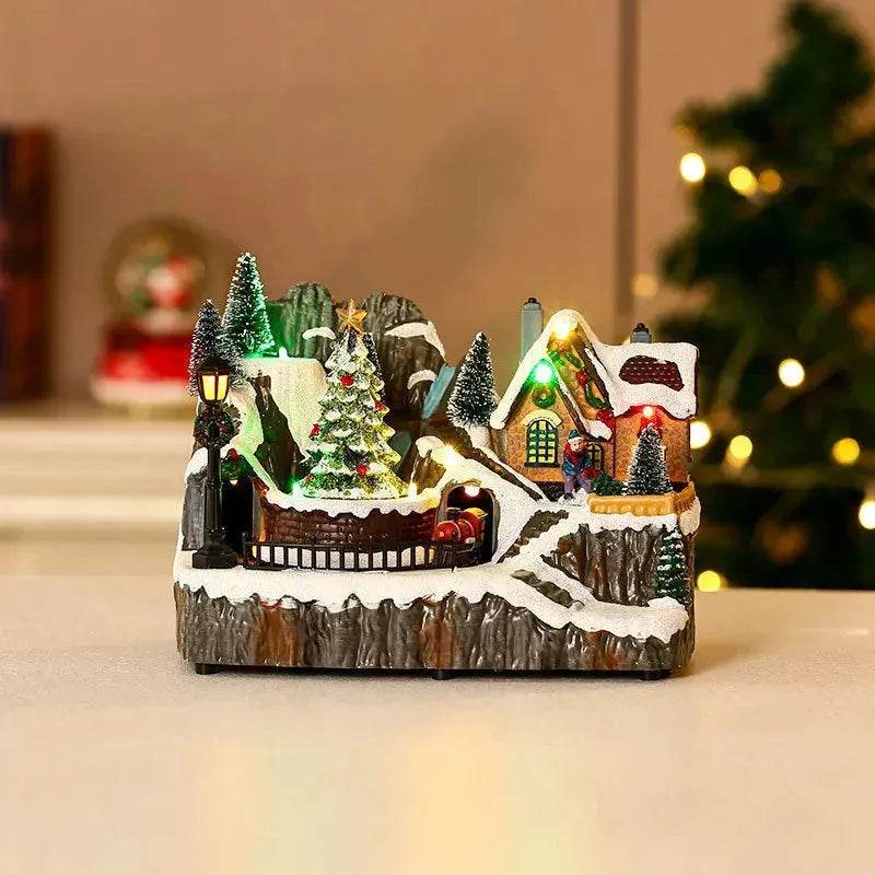 Christmas Rotating Resin Luminous Music Box Ornaments - Velora