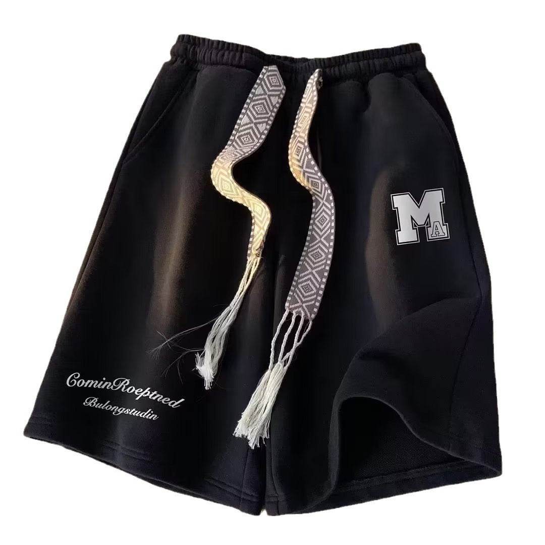 American High Street Fashionable Large Trunks Loose Sports And Leisure Middle Pants - Velora