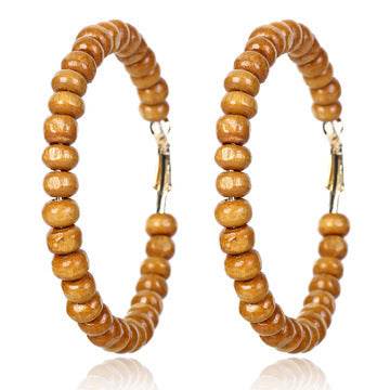 Handmade wooden beaded earrings and earrings - Velora