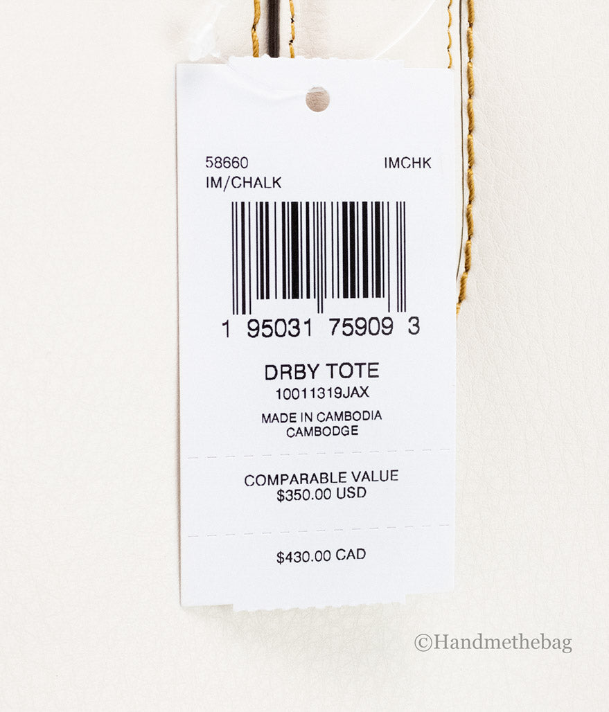 Coach Derby Chalk Textured Leather Tote Handbag
