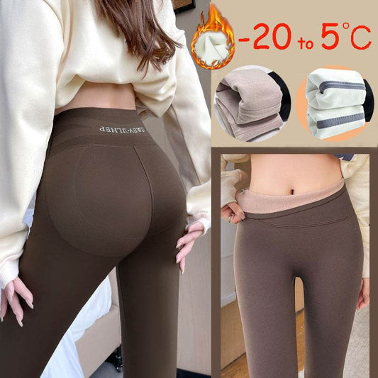 Fleece Thickened Leggings Winter -20 To 5 Shark Pants For Women High Waist Tight Skinny Tummy Control Buttocks Slimming Yoga Pants - Velora
