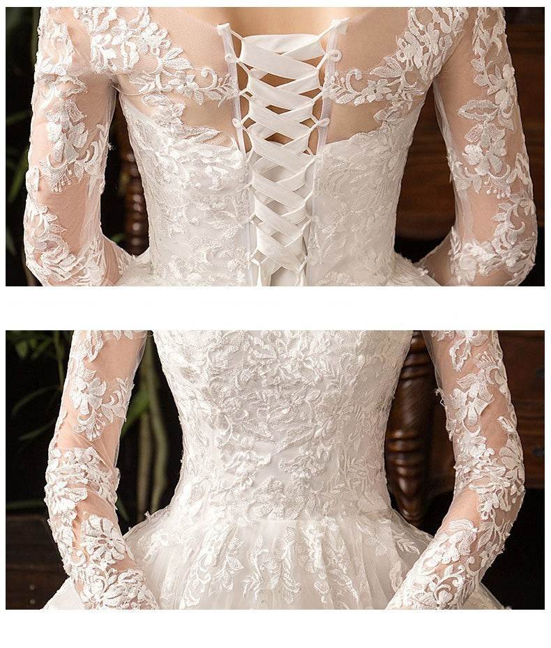 Primary Wedding Dress Long Sleeve French Style - Velora