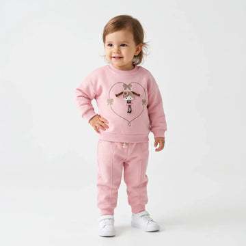 Ribbon Heart Cotton Joggers Set
