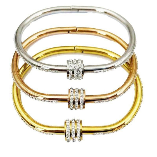 Three Rows Of Clay And Diamond Bracelets - Velora