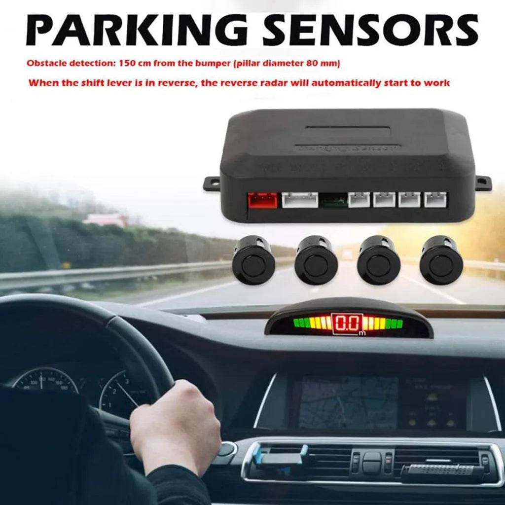 Auto Car LED Crescent Buzzer Radar Parking Sensor 4 Probes Car Camera - Velora