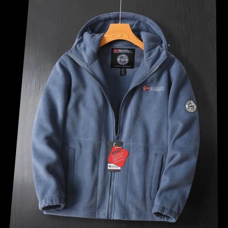 Men Winter Plus Size Men's Brushed Fleece Quarter Zipper Hoodie Sweatshirt Pullover - Velora