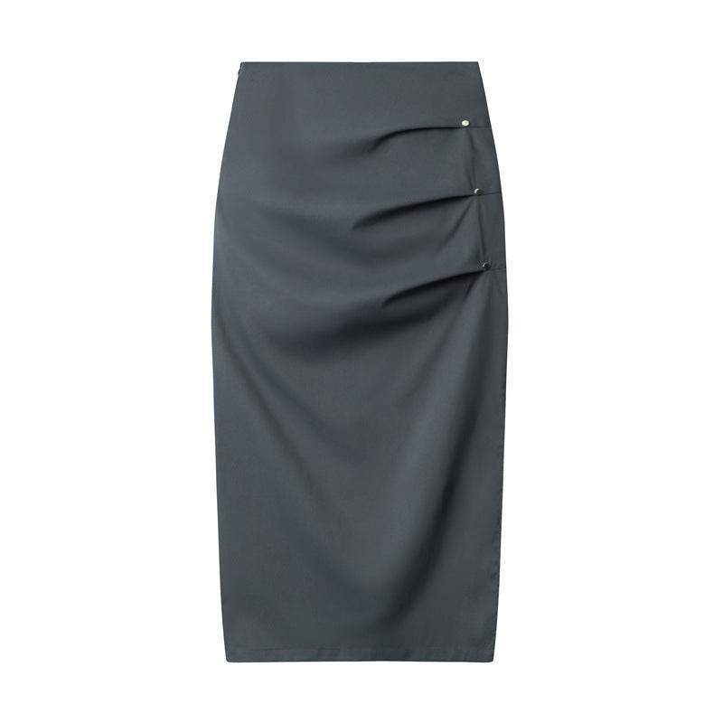 Retro Design Casual Temperament Side Slit long Pencil Skirt for work - Velora