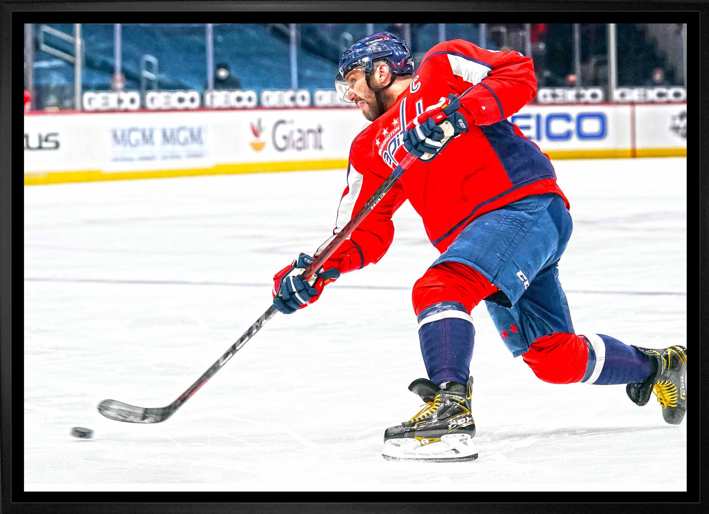 Alexander Ovechkin Washington Capitals Framed 20x29 Shooting Canvas Frameworth Sports Marketing