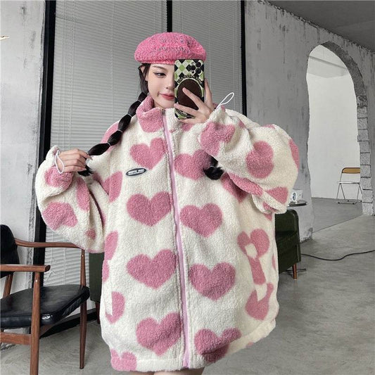 Love Lamb Fleece-lined Warm Reversible Cotton-padded Coat - Velora