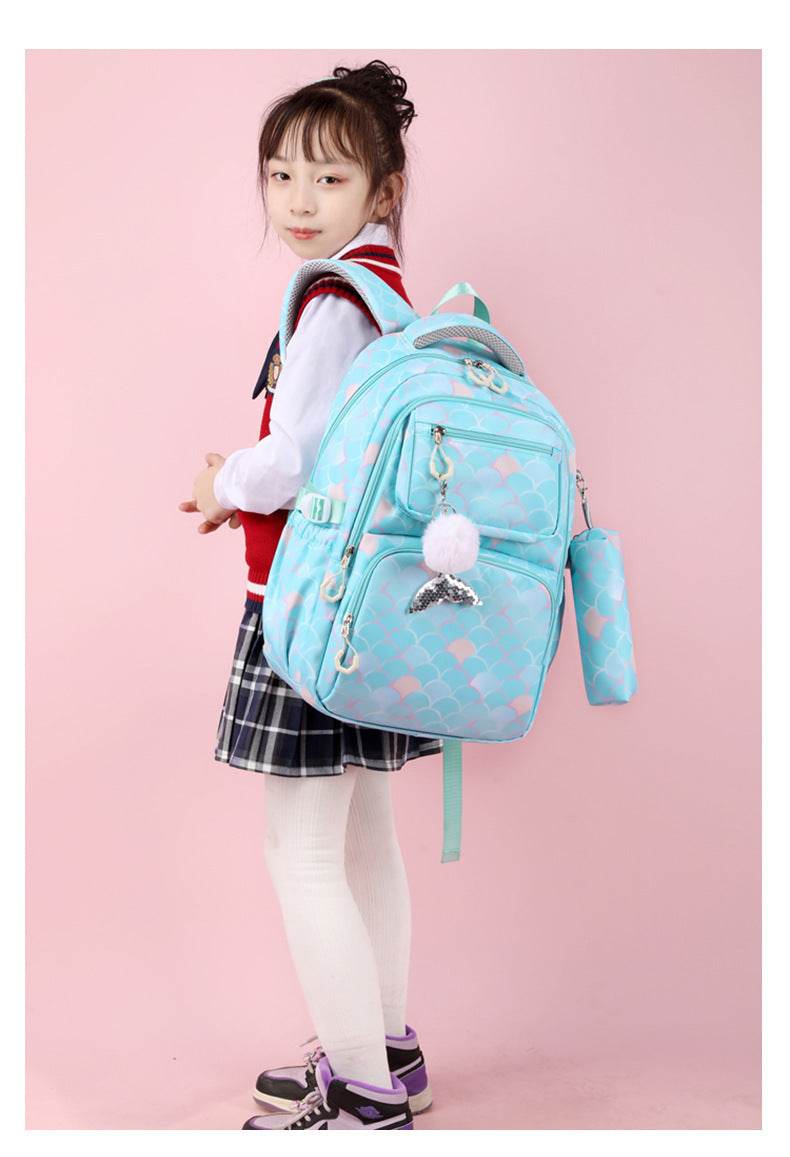 3 in 1 set Primary School Girls Backpack Lunch Bag and Pencil Pouch - Velora