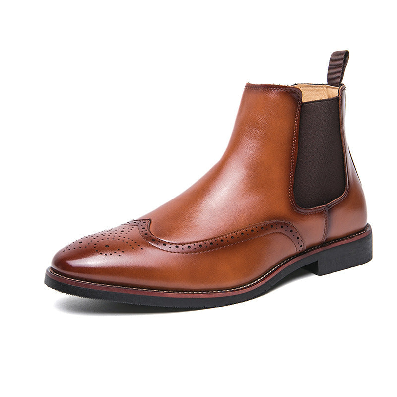 Autumn And Winter Fleece-lined Men's Plus Size Fashion Short Boots Velora
