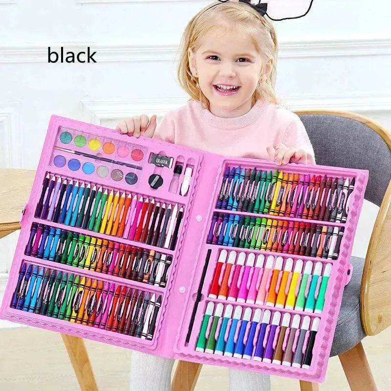 Double Panel Easel Version Watercolor Pen Set Brush Crayon Oil Pastel Children Painting Coloring Drawing Art set. - Velora
