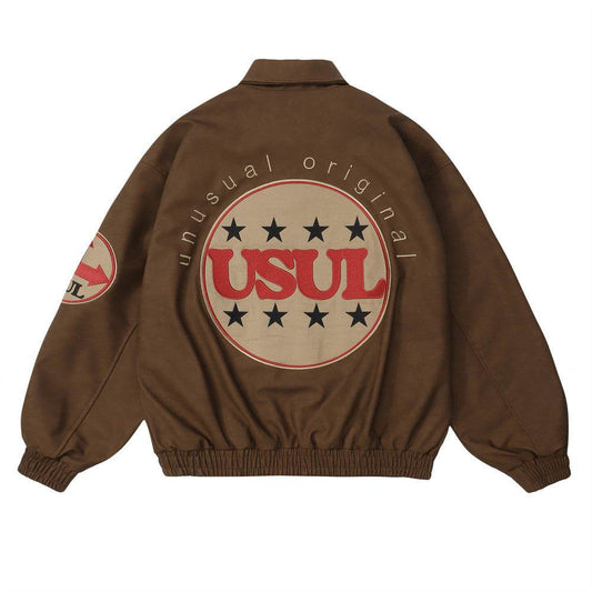 Men's Paste Cloth Embroidery Letter Coat - Velora