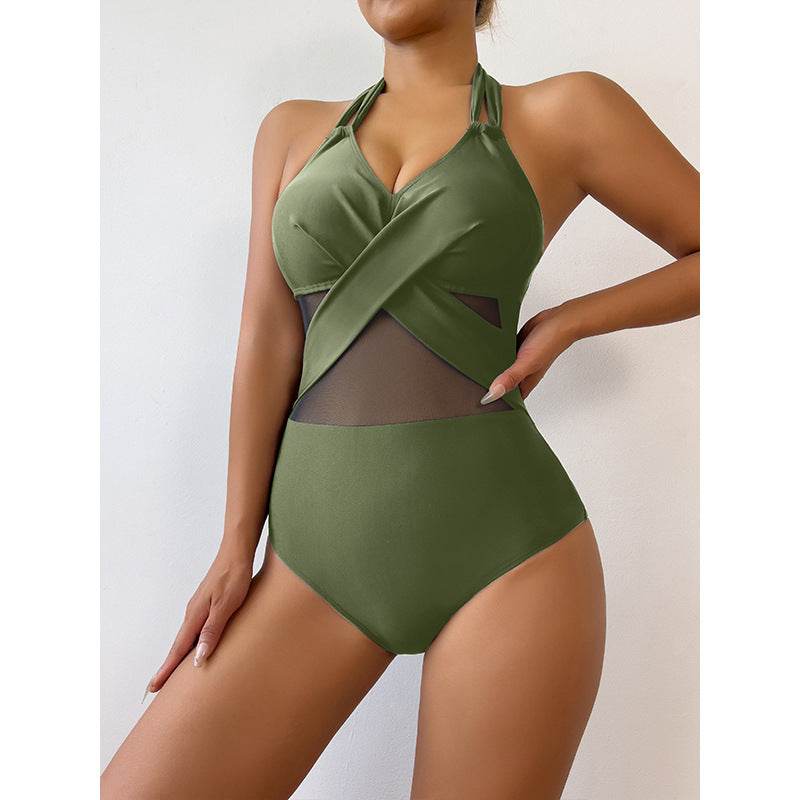 New Fashion One-piece Swimsuit Solid Color - Velora