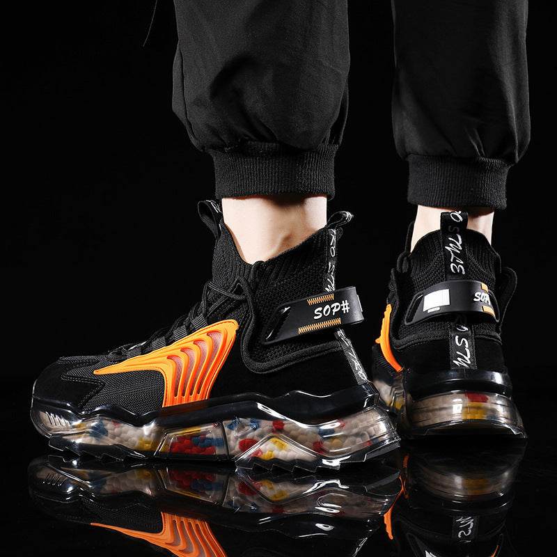 Men's Shoes High Top Shoes Thick Soled Breathable Casual Shoes - Velora