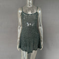 Rhinestone Decor Mini Cami Dress - Velora