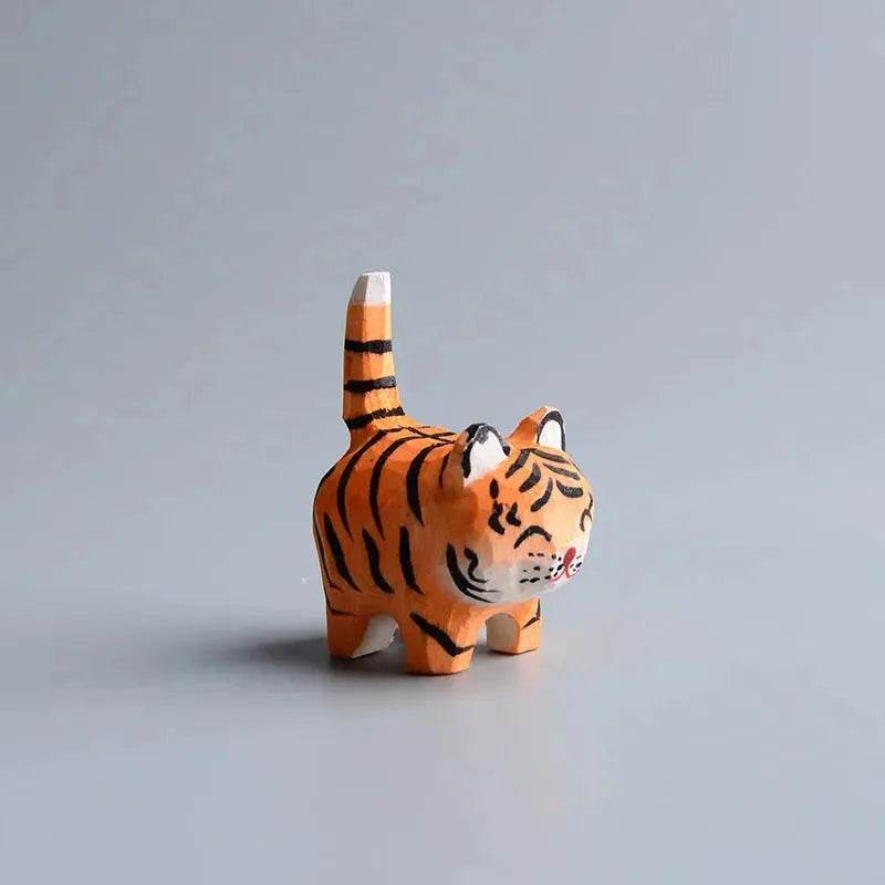 Creative Decorative Hand carved wooden Cat Trinkets Ornaments - Velora