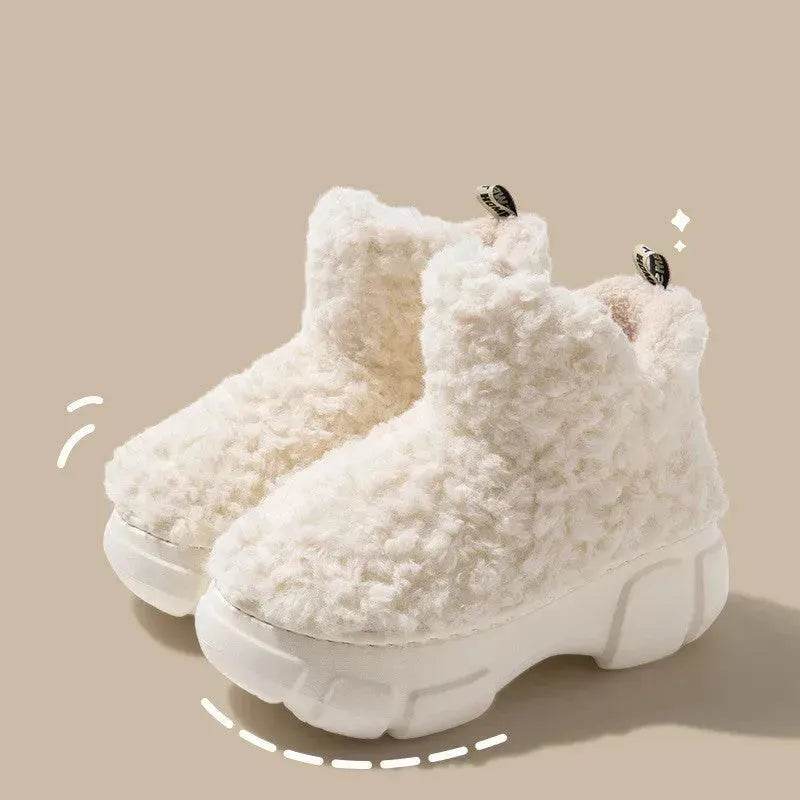 Winter Cashmere Snown Boots With 6cm Platform Warm Plus Velvet High-top Fleece Cotton Shoes Women Outdoor Indoor House Plush Shoes - Velora