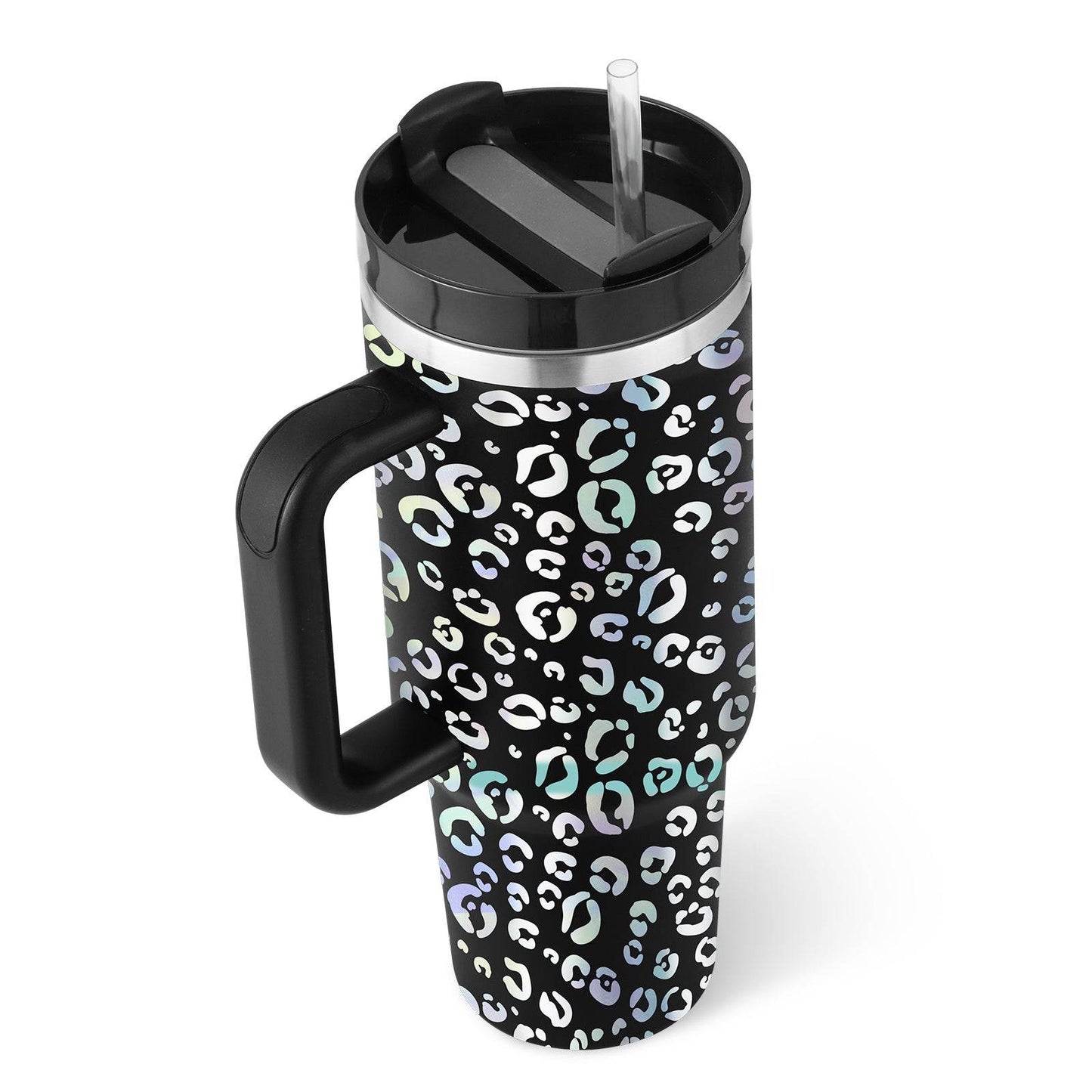 40 Oz Tumbler With Handle Straw Insulated, Stainless Steel Spill Proof Vacuum Coffee Cup Tumbler With Lid Tapered Mug Gifts For Valentine Lover Suitable For Car Gym Office Travel - Velora