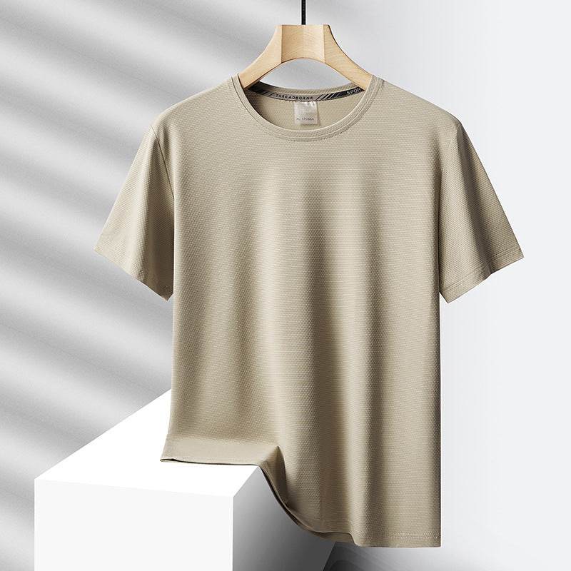 Men's Ice Silk Casual Sports Round Neck Oversized T-shirt - Velora