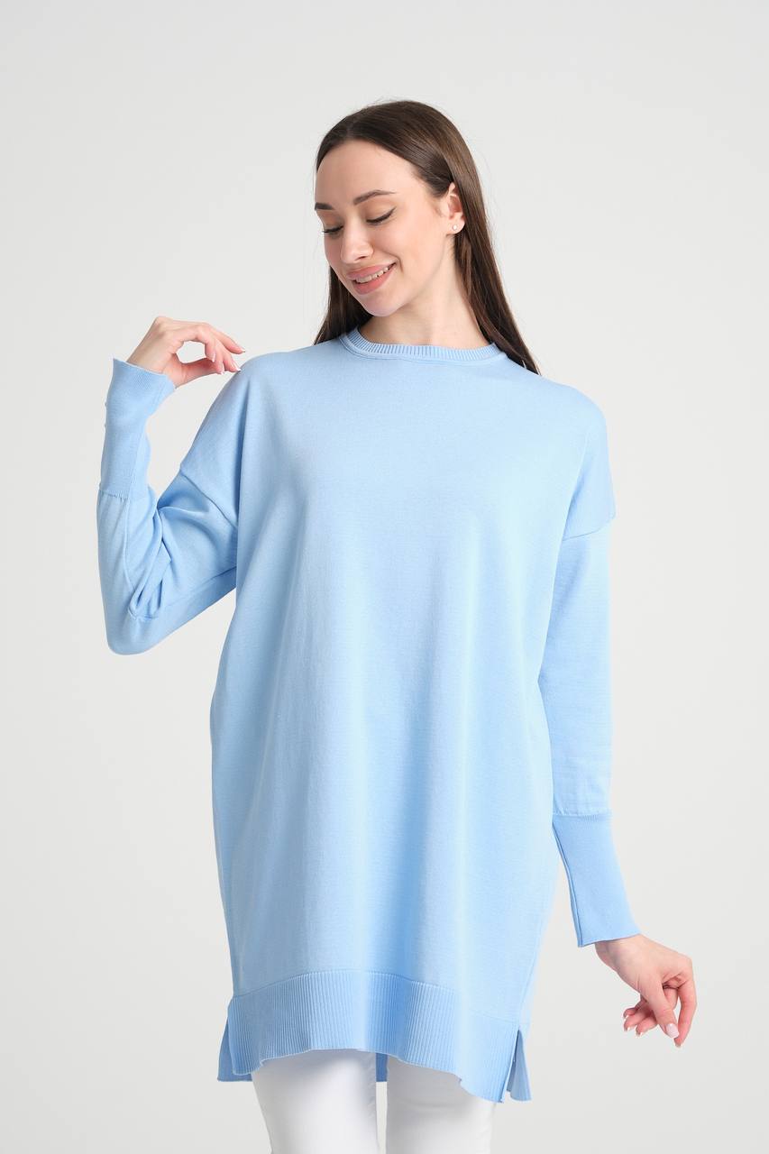 Long Tunic With Buttoned Sleeves - Velora