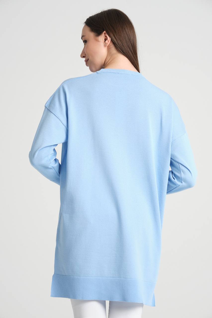 Long Tunic With Buttoned Sleeves - Velora