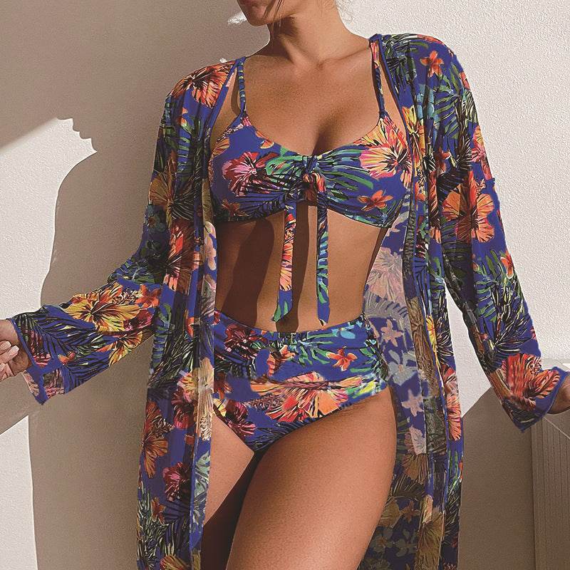 Women's Long Blouse Split Bikini Plus Size Suit - Velora
