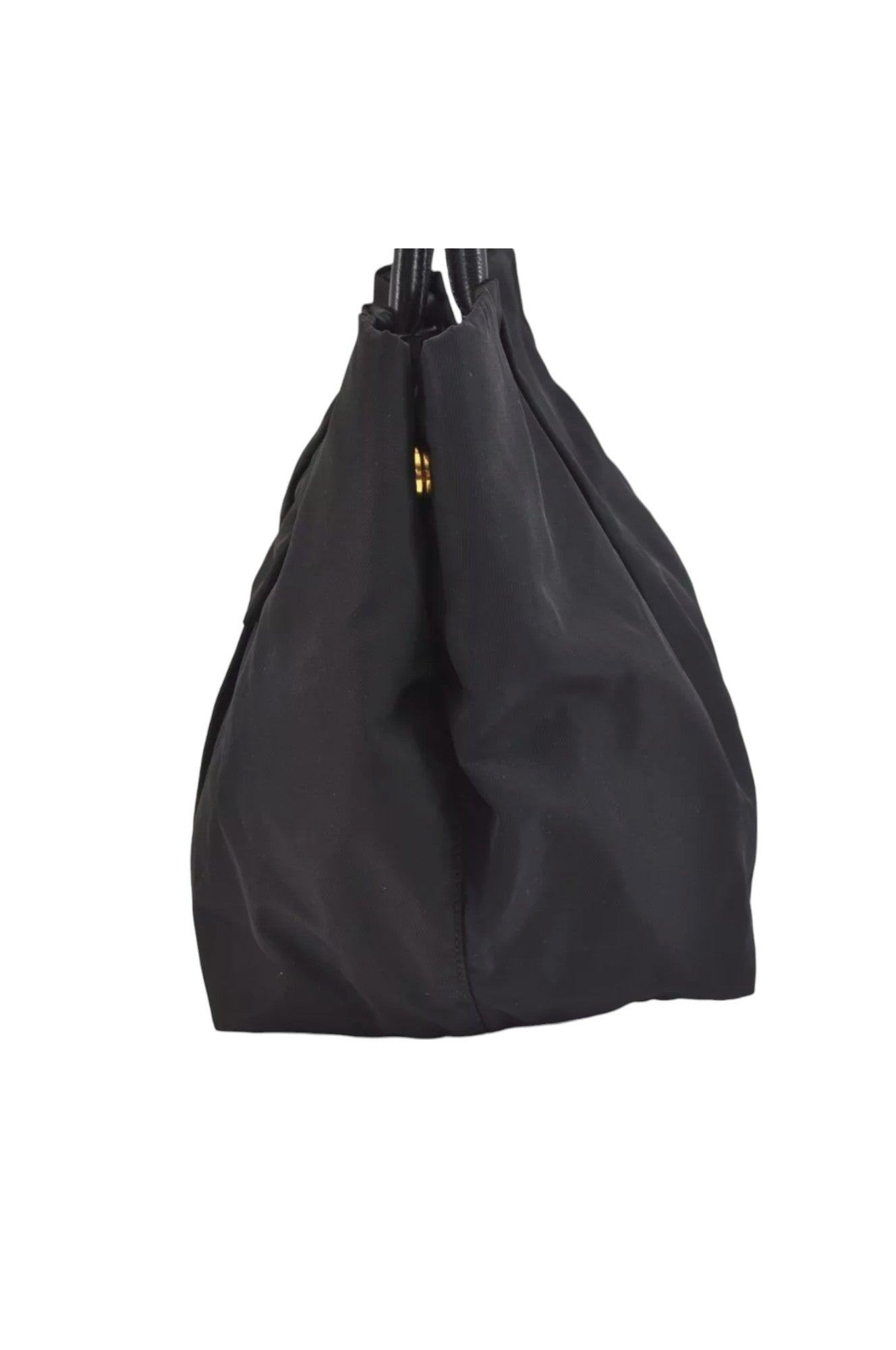 PRADA Tessuto Fiocco Ribbon Nylon Leather Hand Tote Bag Black 7620K - Velora