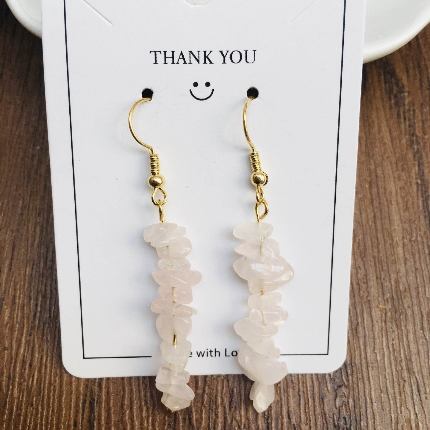 Handmade DIY Natural Crystal Stone Beaded Earrings - Velora