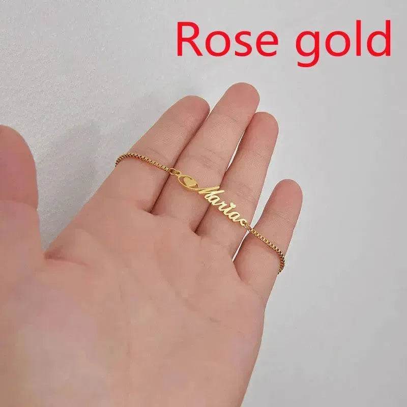 Women Custom and Personalized Stainless Steel English Letter Bracelet From Europe And America - Velora