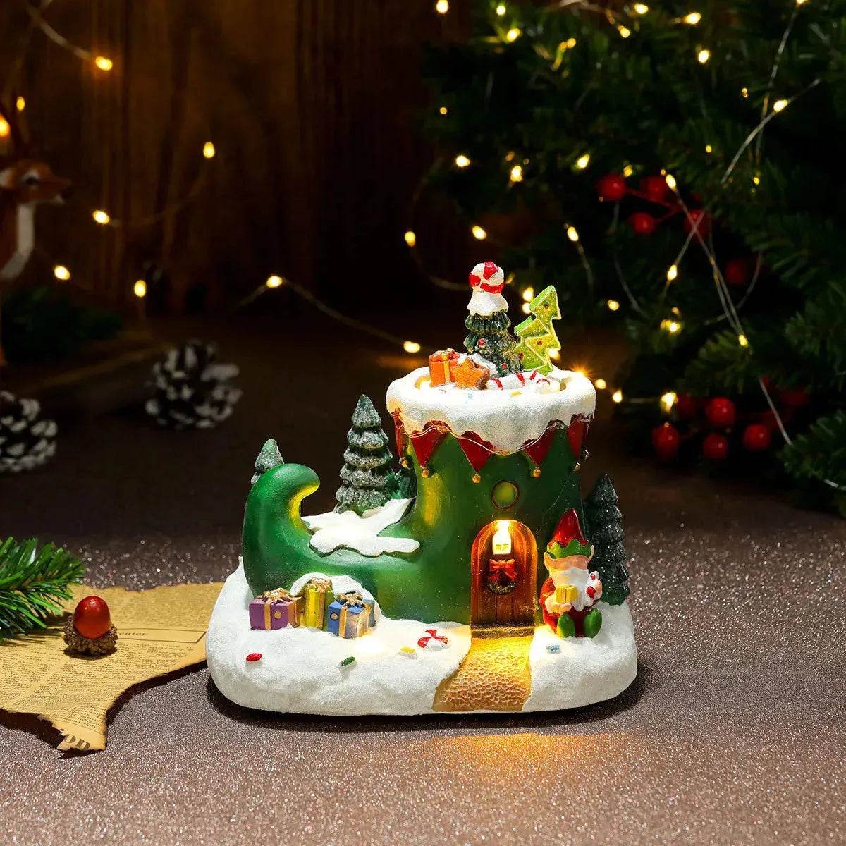 Christmas Rotating Resin Luminous Music Box Ornaments - Velora