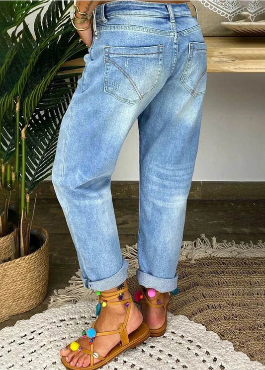 Jeans High-waisted Jeans Summer Jeans Loose Slim Jeans Straight Daddy Pants - Velora