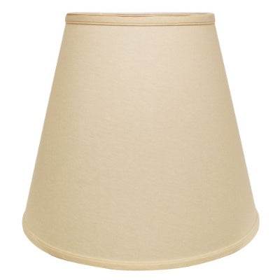 Extra Deep Empire Hardback Lampshade With Washer Fitter, Beige Color Fabric Lampshade For Table Lamps, Natural Linen, 9 Top X 16 Bottom X 14 Height - Velora